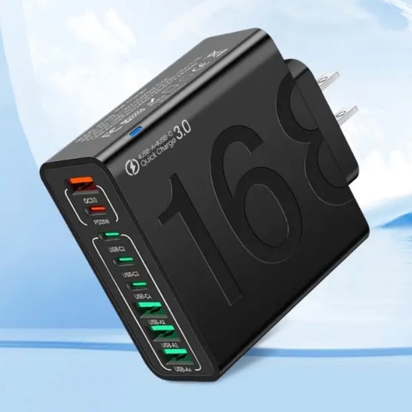 B941 (Pack of 2) Ultra FAST Charge 8 Port 4 USB A + 4 USB C Multi Power Adapter - Picture 1 of 1